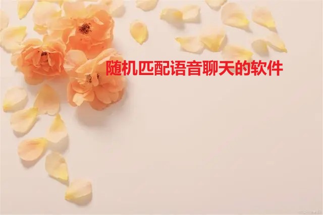 随机配对语音聊天推荐