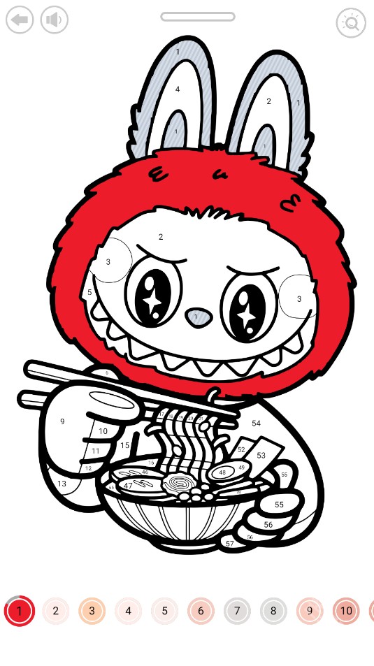 拉布布数字填色