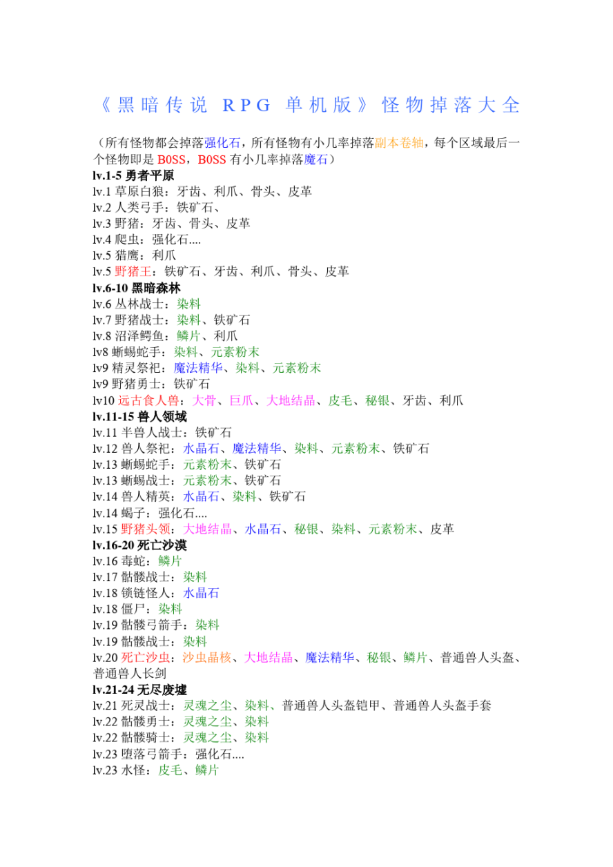 黑暗传说单机rpg